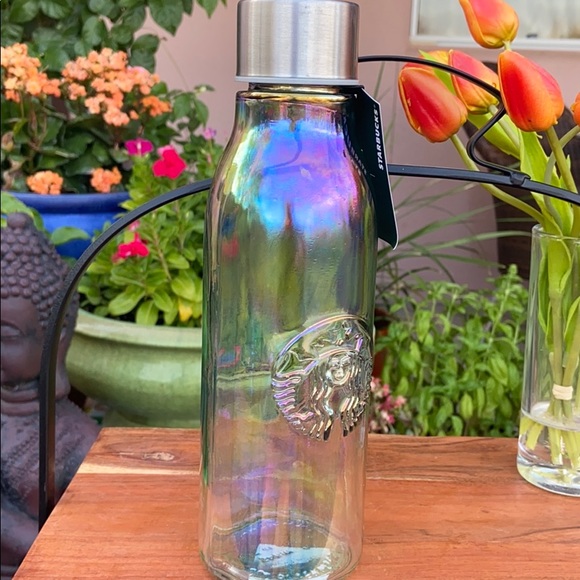 New Starbucks Recycled Glass Iridescent Water Bottle - Picture 9 of 15